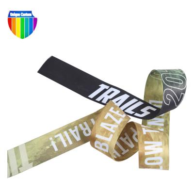 China High Quality Viable 3d Printed by Gold Foil Custom Professional Tenacity Best Logo Gift Polyester Silk Ribbon for sale