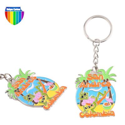 China 3D Design Metal Keychain Supermarket Shopping Cart 3d Chip Trolley Token Coin Keychain for sale