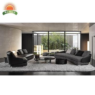 China Removable Cover Italy Comfortable Warm Turned Sofa Home Living Room Furniture Optional Colors 3 Seater Leather Sofa Set Hotel Villa Sofa Sets for sale