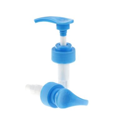 China 33/410 Large Dosage 4CC Blue Lotion Pump Non Refillable Plastic Screw Down Pump Lotion Pump For Bottles for sale