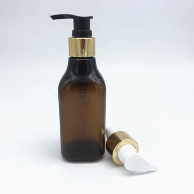 China Non Spill Aluminum Collar Plastic Sprayer Head Personal Care Use 2cc Output 24/410 Lotion Pump With Bath Bottle for sale