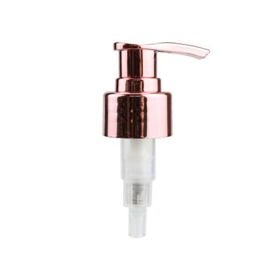 China Non Spill 24/410 28/410 UV Lotion Pump Rose Gold Dispenser Pump Plastic Lotion Pump for sale