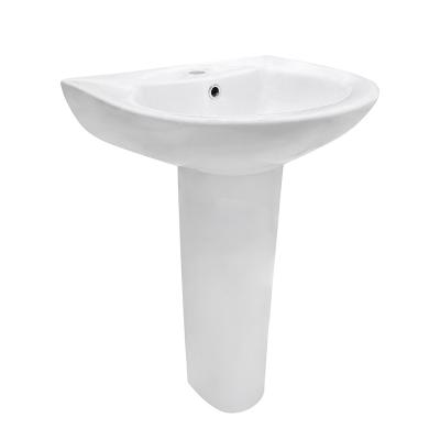 China Goodone Modern Floor Standing White Pedestal Bathroom Ceramic Sink Full for sale