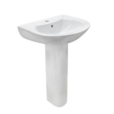 China Modern Goodone Color House Wc Classic Ceramic Pedestal Hand Ivory Wash Basin for sale