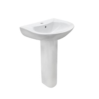 China Goodone Modern Pedestal Square Freestanding Bathroom Ceramic Hand Wash Basin for sale