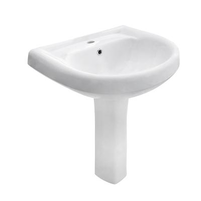 China Goodone Modern Simple Custom Ceramic Hand Wash Full And Compact Pedestal Sink for sale