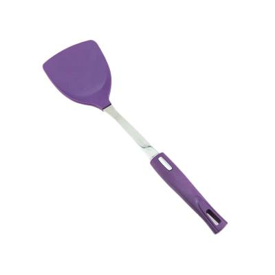 China Sustainable Wholesale Food Grade Silicone Cooking Tool Kitchen Utensil Non-stick Stainless Steel Turner Spatula for sale