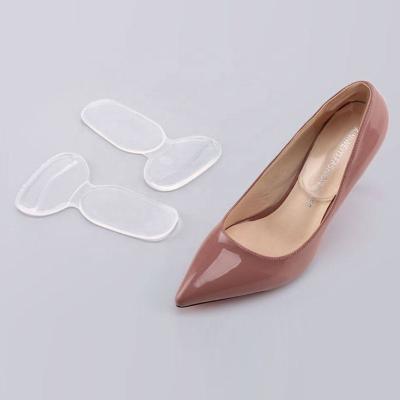 China Custom Soft Anti Wear Soft Non Slip Transparent PU 2 In 1 Heel Cushion Pads Grip for sale