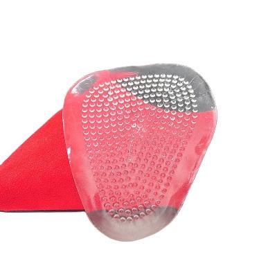 China Semi-circular high quality anti-slip silicone honeycomb transparent forefoot protection insoles for sale