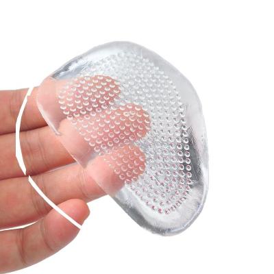 China Factory Direct Selling Semicircular Soft Anti Slip Transparent Silicone Honeycomb Forefoot Heel Pad for sale