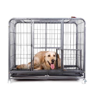 China Factory Direct Supply Viable Factory Direct Supply High Quality Metal Wire Dog Cage Folding Dog Cage Black Dog Cage for sale