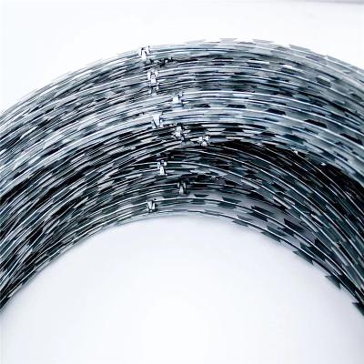 China Great Protection S304 Stainless Steel Razor Wire Barbed Wire Rust Resistance High Tensile Razor Barbed Wire for sale