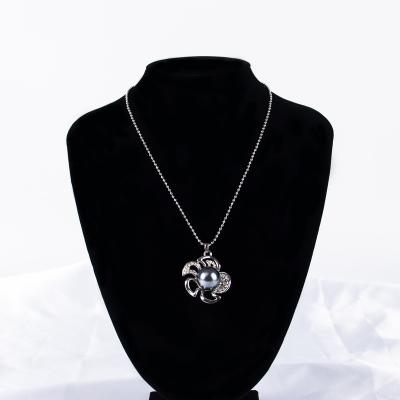 China Style romantic silver plated women's petal earring necklace set with gemstone luxury high quality women's necklace factory wholesale for sale