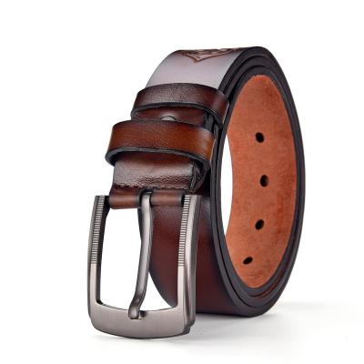 China Business Embossed Leather Belt For Men Factory Wholesale Customized High Quality Belts For Men for sale