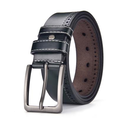 China Business Wholesale 3.8cm Men Dress Leather Belt Strap Customized Pin Buckle for sale