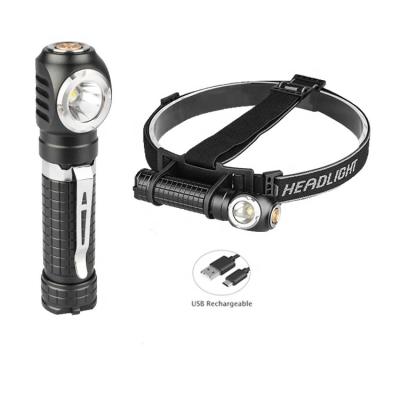 China With Magnets Base Torch Rechargeable Light Aluminum Headlight Head Torch for sale