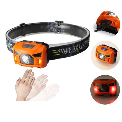 China Wave Hand Control On/Off Plastic Adjustable Head Lamp 3w Rechargeable Led Running Headlight for sale