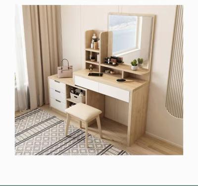 China (Size)Adjustable Home Center Storage Corner Women Make Up Drawers Wood Modern Furniture Luxury Bedroom Dresser Table With Mirror for sale