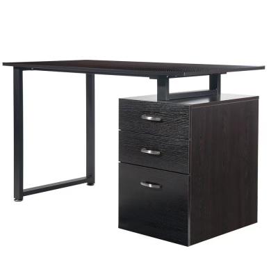 China (Other) best contemporary black wood adjustable home office l shaped computer desk with storage drawers hutch for sale