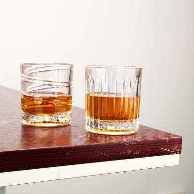 China Old Fashioned Stocked Tumbler Bourbon Crystal Glass Unleaded Bottom Weighted Thick for Whiskey Drinking for sale