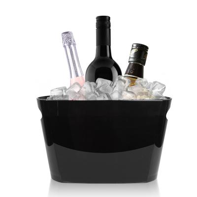 China Large Clear Oval Plastic Ice Bucket Tub Drink Cooler Storage Bin Baskets for sale