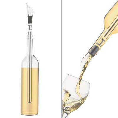 China Viable Instant Quick Wine Coolers Bottle Stainless Rod With Aerator Pourer Metal Color Wine Fridge Cooling Stick for sale