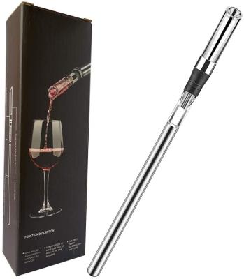 China Deep Water Ice Stainless Steel Wine Stick Viable Fridge Cooler Rod With Aerator Pourer 3 In 1 Bottle Wine Fridge for sale