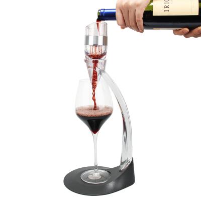 China Sustainable Premium Instant Magic Aerator Wine Aerator Pourer Decanter Dispenser Aerating With High Stand for sale