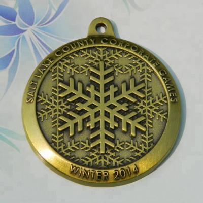 China Customize Custom Metal Mount Snowflake Soccer Medal Keys for sale