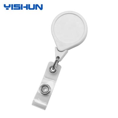 China Custom Mold Blank ID Card Badge Holder Retractable String Spool 32*32mm for sale