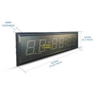 China Gym Hong Hao 3 Inch 6 Bit Led Countdown Timer Indoor Sports Event Timer Single Sided Remote Control Wholesale for sale