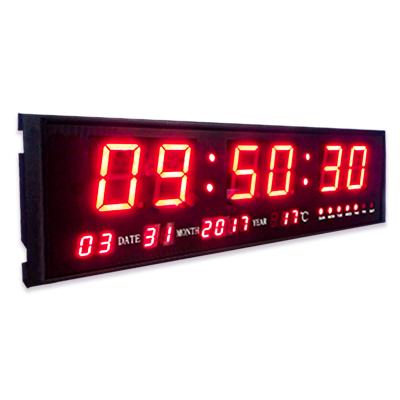 China [Personal customization] 7 segment 3 inch 6 inch popular indoor high quality red bit led timer clock time date week office temperature and for sale