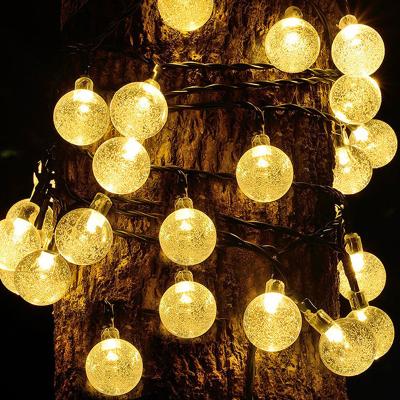 China LED Solar Bubble Ball String Lights Wholesale Christmas Ornaments Outdoor Garland Tree Decorations Pendants Hanging Home New Year Solar Bubble Ball String Lights for sale