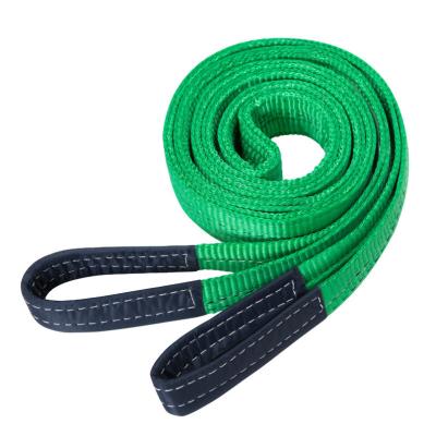 China Polyester Webbing Sling Web Belt Color Coded Container Lifting Sling With Flat Eye Flat for sale