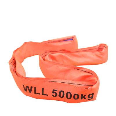 China Lifting goods wholesale 5t 8t 12t high quality soft round polyester webbing sling for lifting for sale