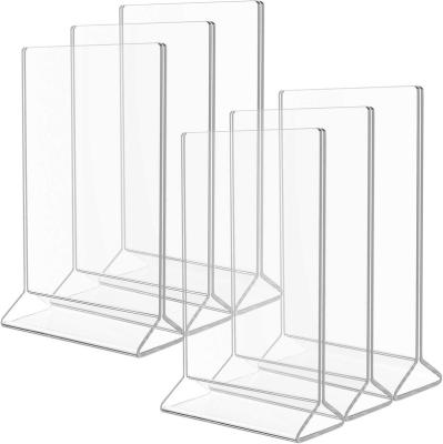 China Supermaerket Show Acrylic 6 Pack MaxGear 5 x 7 Inch Double Sided Clear Menu Plastic Display Racks Announcement Board Frame Table Sign Holder for sale