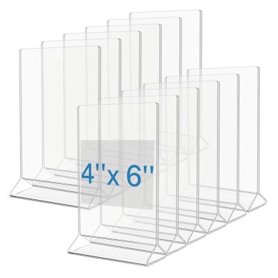 China Retail Acrylic Plastic L Shape Table Display MaxGear Acrylic12 Pack 4x6 Inch Numbers Display Stands Led Sign Stand Holder For Office for sale