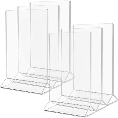 China MaxGear Acrylic 6 Pack 4 x 6 Inch Double Sided Advertisement Picture Frame Plastic Table Card Show Clear Sign Holder B281 for sale