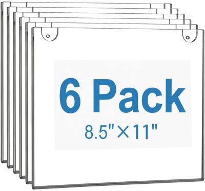 China MaxGear 6 Pack-8.5x11inch Acrylic Clear Plastic Wall Mount Sign Holder B345 for sale