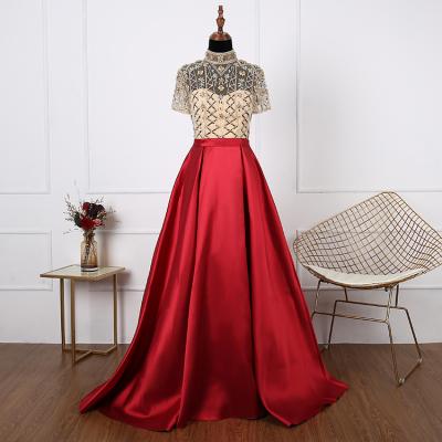 China 2020 Anti-Static New Anti-Static Zipper Up Beaded Ball Gown Evening Prom Dress For Girls for sale