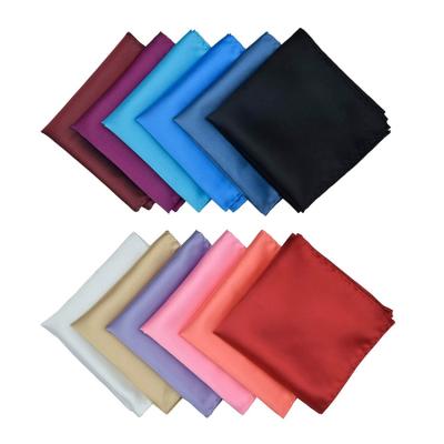 China Solid Color Latest Designs Solid Color Logo Printed Pocket Squares Handkerchief Custom Made For Men's Silk for sale