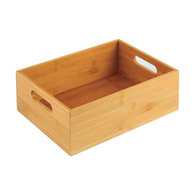 China China Kitchen Storage Drawer Organizer Adjustable Bamboo Wood Bamboo Drawer Organizer Boxes for sale