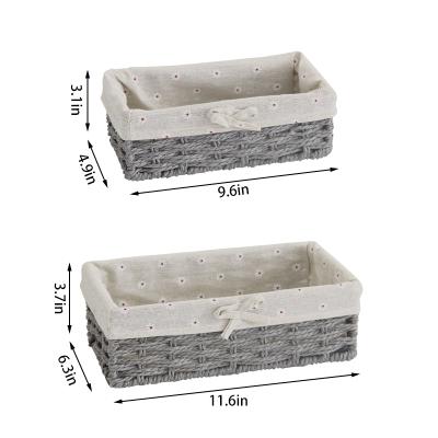 China Good Quality Sustainable Hot Selling Paper Rope Baskets Woven Fruit Basket Woven Waste Basket for sale