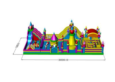 China Parque temático animoso del castillo de Maze Kids el 12m de la carrera de obstáculos en venta