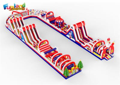 China Alquiler inflable loco de la carrera de obstáculos de Papá Noel 5K de la Navidad en venta