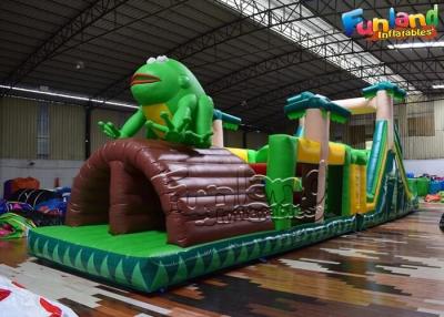 China Carrera de obstáculos inflable de salto del juego del deporte de la tierra de la gorila del tema tropical de la rana para los niños en venta