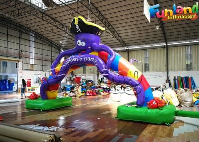 China Arco inflable explotado arcada decorativa del tema del pulpo de la entrada para el parque de atracciones de los niños en venta