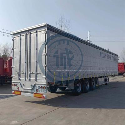 China Truck Trailer 40 Tons Loading Electric Side&Top 3 Axles Open Air Suspension Side Curtain Semi-Trailer for sale