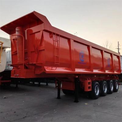 China Truck Trailer FUWA 60 Tons Axle 4 Axles U Shaped Loading Springs Suspension Dumper Truck Trailers Semi Trailer for sale