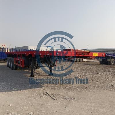 China Cheap Used Truck Trailer Truck Flatbed Trailer Used Flat Bed Semi Flatbed Trailer Can Carry Wood Container For Sale for sale